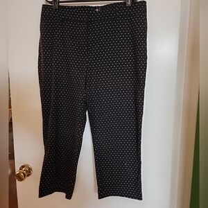 Black and White Polka Dot Cropped Pants